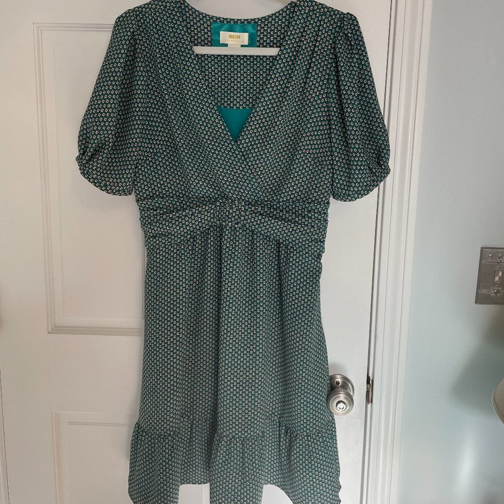 Maeve by Anthropologie Size 8 Women's Green Blue Dress with Flowers
